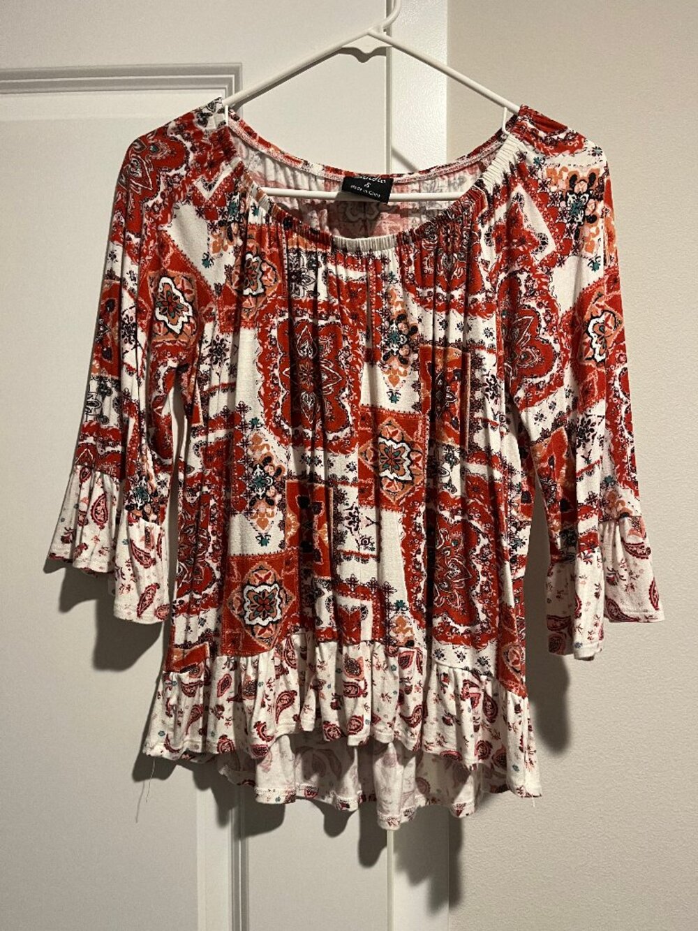 Knapp Studio Vintage Flowy Peplum Ruffle Y2K Top Size S